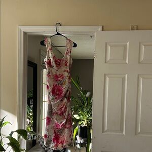 London Style Pink and White Backless Dress